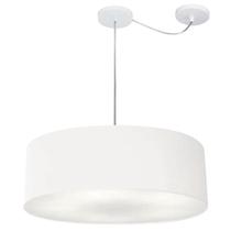 Lustre Pendente Cilíndrico Com Desvio de Centro Vivare Md-4262 Cúpula em Tecido 55x15cm - Bivolt