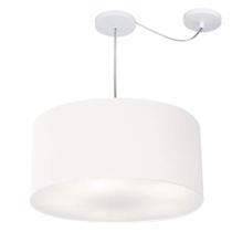 Lustre Pendente Cilíndrico Com Desvio de Centro Vivare Md-4263 Cúpula em Tecido 55x25cm - Bivolt