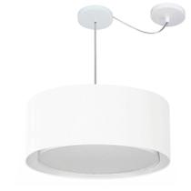 Lustre Pendente Cilíndrico Com Desvio de Centro Vivare Md-4314 Cúpula em Tecido 50x25cm - Bivolt