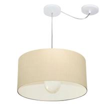 Lustre Pendente Cilíndrico Com Desvio Md-4228 Cúpula em Tecido 45x25cm Algodão Crú - Bivolt Lustre Pendente Cilíndrico Com Desvio Md-4228 Cúpula em Tecido 45x25cm Algodão Crú - Bivolt