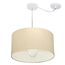 Lustre Pendente Cilíndrico Com Desvio Md-4229 Cúpula em Tecido 45x30cm Algodão Crú - Bivolt Lustre Pendente Cilíndrico Com Desvio Md-4229 Cúpula em Tecido 45x30cm Algodão Crú - Bivolt