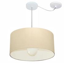 Lustre Pendente Cilíndrico Com Desvio Md-4230 Cúpula em Tecido 50x25cm Algodão Crú - Bivolt Lustre Pendente Cilíndrico Com Desvio Md-4230 Cúpula em Tecido 50x25cm Algodão Crú - Bivolt