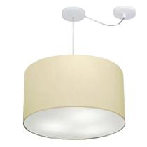Lustre Pendente Cilíndrico Com Desvio Md-4235 Cúpula em Tecido 45x30cm Algodão Crú - Bivolt Lustre Pendente Cilíndrico Com Desvio Md-4235 Cúpula em Tecido 45x30cm Algodão Crú - Bivolt