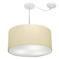 Lustre Pendente Cilíndrico Com Desvio Md-4251 Cúpula em Tecido 50x30cm Algodão Crú - Bivolt Lustre Pendente Cilíndrico Com Desvio Md-4251 Cúpula em Tecido 50x30cm Algodão Crú - Bivolt