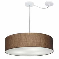 Lustre Pendente Cilíndrico Com Desvio Md-4265 Cúpula em Tecido 60x15cm Café - Bivolt Lustre Pendente Cilíndrico Com Desvio Md-4265 Cúpula em Tecido 60x15cm Café - Bivolt