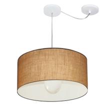 Lustre Pendente Cilíndrico Com Desvio Palha MJ-4228 Para Mesa de Jantar e Estar