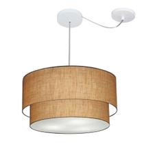 Lustre Pendente Cilíndrico Com Desvio Palha MJ-4361 Para Mesa de Jantar e Estar