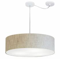 Lustre Pendente Cilíndrico Com Desvio Rustico Bege MJ-4265 Para Mesa de Jantar e Estar