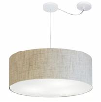 Lustre Pendente Cilíndrico Com Desvio Rustico Bege MJ-4266 Para Mesa de Jantar e Estar