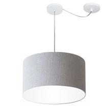 Lustre Pendente Cilíndrico Com Desvio Rustico Cinza MJ-4163 Para Mesa de Jantar e Estar