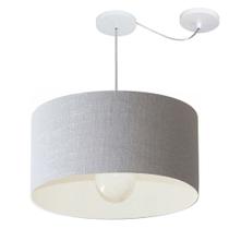 Lustre Pendente Cilíndrico Com Desvio Rustico Cinza MJ-4233 Para Mesa de Jantar e Estar