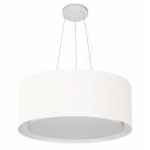 Lustre Pendente Cilíndrico Duplo Md-4124 Cúpula em Tecido 50x25cm Branco - Bivolt