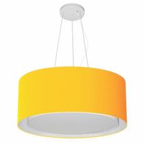 Lustre Pendente Cilíndrico Duplo Md-4124 Cúpula em Tecido 50x25cm Laranja - Bivolt