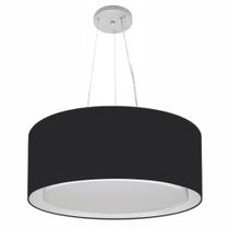 Lustre Pendente Cilíndrico Duplo Md-4124 Cúpula em Tecido 50x25cm Preto - Bivolt Lustre Pendente Cilíndrico Duplo Md-4124 Cúpula em Tecido 50x25cm Preto - Bivolt