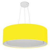 Lustre Pendente Cilíndrico Duplo Md-4125 Cúpula em Tecido 60x25cm Amarelo - Bivolt