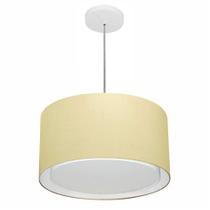 Lustre Pendente Cilíndrico Duplo Md-4290 Cúpula em Tecido 40x25cm Algodão Crú - Bivolt Lustre Pendente Cilíndrico Duplo Md-4290 Cúpula em Tecido 40x25cm Algodão Crú - Bivolt