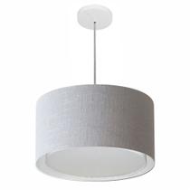 Lustre Pendente Cilíndrico Duplo Md-4290 Cúpula em Tecido 40x25cm Rustico Cinza - Bivolt Lustre Pendente Cilíndrico Duplo Md-4290 Cúpula em Tecido 40x25cm Rustico Cinza - Bivolt