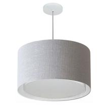Lustre Pendente Cilíndrico Duplo Md-4293 Cúpula em Tecido 45x30cm Rustico Cinza - Bivolt Lustre Pendente Cilíndrico Duplo Md-4293 Cúpula em Tecido 45x30cm Rustico Cinza - Bivolt