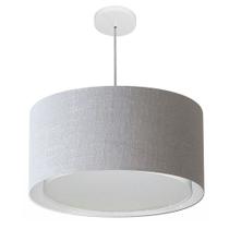 Lustre Pendente Cilíndrico Duplo Md-4295 Cúpula em Tecido 50x30cm Rustico Cinza - Bivolt Lustre Pendente Cilíndrico Duplo Md-4295 Cúpula em Tecido 50x30cm Rustico Cinza - Bivolt