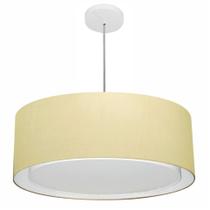 Lustre Pendente Cilíndrico Duplo Md-4297 Cúpula em Tecido 60x25cm Algodão Crú - Bivolt Lustre Pendente Cilíndrico Duplo Md-4297 Cúpula em Tecido 60x25cm Algodão Crú - Bivolt