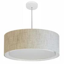 Lustre Pendente Cilíndrico Duplo Md-4297 Cúpula em Tecido 60x25cm Rustico Bege - Bivolt Lustre Pendente Cilíndrico Duplo Md-4297 Cúpula em Tecido 60x25cm Rustico Bege - Bivolt