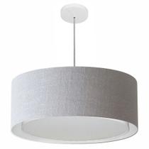 Lustre Pendente Cilíndrico Duplo Md-4297 Cúpula em Tecido 60x25cm Rustico Cinza - Bivolt Lustre Pendente Cilíndrico Duplo Md-4297 Cúpula em Tecido 60x25cm Rustico Cinza - Bivolt