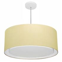 Lustre Pendente Cilíndrico Duplo Md-4298 Cúpula em Tecido 60x30cm Algodão Crú - Bivolt Lustre Pendente Cilíndrico Duplo Md-4298 Cúpula em Tecido 60x30cm Algodão Crú - Bivolt