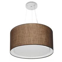 Lustre Pendente Cilíndrico Duplo Md-4299 Cúpula em Tecido 45x30cm Café - Bivolt Lustre Pendente Cilíndrico Duplo Md-4299 Cúpula em Tecido 45x30cm Café - Bivolt