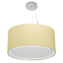 Lustre Pendente Cilíndrico Duplo Md-4300 Cúpula em Tecido 50x30cm Algodão Crú - Bivolt Lustre Pendente Cilíndrico Duplo Md-4300 Cúpula em Tecido 50x30cm Algodão Crú - Bivolt
