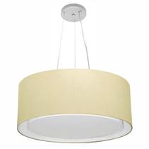 Lustre Pendente Cilíndrico Duplo Vivare Md-4124 Cúpula em Tecido 50x25cm - Bivolt