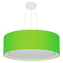 Lustre Pendente Cilíndrico Duplo Vivare Md-4126 Cúpula em Tecido 80x30cm - Bivolt