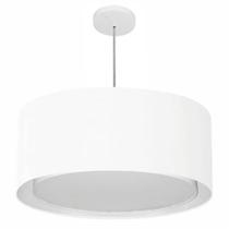 Lustre Pendente Cilíndrico Duplo Vivare Md-4291 Cúpula em Tecido 60x30cm - Bivolt