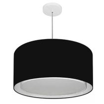 Lustre Pendente Cilíndrico Duplo Vivare Md-4295 Cúpula em Tecido 50x30cm - Bivolt