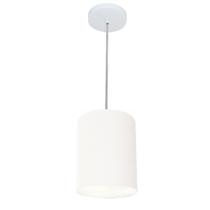 Lustre Pendente Cilíndrico Md-4012 Cúpula em Tecido 18x25cm Branco - Bivolt Lustre Pendente Cilíndrico Md-4012 Cúpula em Tecido 18x25cm Branco - Bivolt