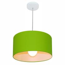 Lustre Pendente Cilíndrico Md-4031 Cúpula em Tecido 40x21cm Verde Limão - Bivolt Lustre Pendente Cilíndrico Md-4031 Cúpula em Tecido 40x21cm Verde Limão - Bivolt