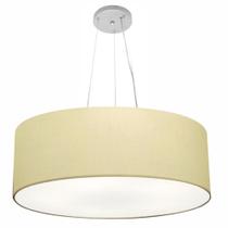 Lustre Pendente Cilíndrico Md-4038 Cúpula em Tecido 60x21cm Algodão Crú - Bivolt