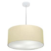 Lustre Pendente Cilíndrico Md-4049 Cúpula em Tecido 50x21cm Algodão Crú - Bivolt