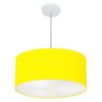 Lustre Pendente Cilíndrico Md-4049 Cúpula em Tecido 50x21cm Amarelo - Bivolt Lustre Pendente Cilíndrico Md-4049 Cúpula em Tecido 50x21cm Amarelo - Bivolt