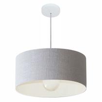 Lustre Pendente Cilíndrico MD-4052 Cúpula em Tecido 50x21cm Rustico Cinza - Bivolt Lustre Pendente Cilíndrico MD-4052 Cúpula em Tecido 50x21cm Rustico Cinza - Bivolt