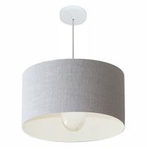 Lustre Pendente Cilíndrico Md-4069 Cúpula em Tecido 50x30cm Rustico Cinza - Bivolt Lustre Pendente Cilíndrico Md-4069 Cúpula em Tecido 50x30cm Rustico Cinza - Bivolt