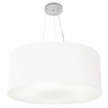 Lustre Pendente Cilíndrico Md-4074 Cúpula em Tecido 60x30cm Branco - Bivolt