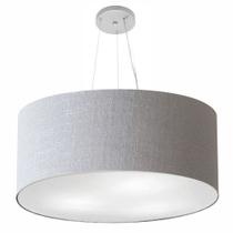 Lustre Pendente Cilíndrico Md-4074 Cúpula em Tecido 60x30cm Rustico Cinza - Bivolt Lustre Pendente Cilíndrico Md-4074 Cúpula em Tecido 60x30cm Rustico Cinza - Bivolt