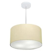 Lustre Pendente Cilíndrico Md-4099 Cúpula em Tecido 40x25cm Algodão Crú - Bivolt Lustre Pendente Cilíndrico Md-4099 Cúpula em Tecido 40x25cm Algodão Crú - Bivolt