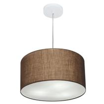 Lustre Pendente Cilíndrico Md-4099 Cúpula em Tecido 40x25cm Café - Bivolt Lustre Pendente Cilíndrico Md-4099 Cúpula em Tecido 40x25cm Café - Bivolt