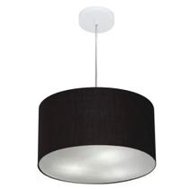 Lustre Pendente Cilíndrico Md-4099 Cúpula em Tecido 40x25cm Preto - Bivolt Lustre Pendente Cilíndrico Md-4099 Cúpula em Tecido 40x25cm Preto - Bivolt