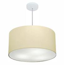 Lustre Pendente Cilíndrico Md-4101 Cúpula em Tecido 60x30cm Algodão Crú - Bivolt Lustre Pendente Cilíndrico Md-4101 Cúpula em Tecido 60x30cm Algodão Crú - Bivolt