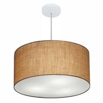 Lustre Pendente Cilíndrico Md-4101 Cúpula em Tecido 60x30cm Palha - Bivolt Lustre Pendente Cilíndrico Md-4101 Cúpula em Tecido 60x30cm Palha - Bivolt
