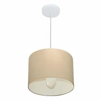 Lustre Pendente Cilíndrico Md-4113 Cúpula em Tecido 30x25cm Algodão Crú - Bivolt Lustre Pendente Cilíndrico Md-4113 Cúpula em Tecido 30x25cm Algodão Crú - Bivolt