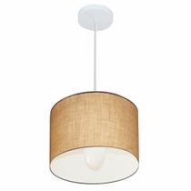 Lustre Pendente Cilíndrico Md-4113 Cúpula em Tecido 30x25cm Palha - Bivolt Lustre Pendente Cilíndrico Md-4113 Cúpula em Tecido 30x25cm Palha - Bivolt