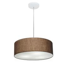 Lustre Pendente Cilíndrico Md-4132 Cúpula em Tecido 40x15cm Café - Bivolt Lustre Pendente Cilíndrico Md-4132 Cúpula em Tecido 40x15cm Café - Bivolt